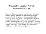 Quantitative Structure-Activity Relationships QSAR