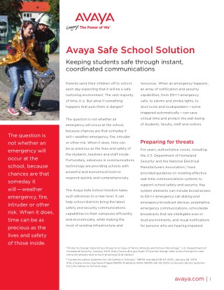 Avaya Safe School Solution by AlturaCS