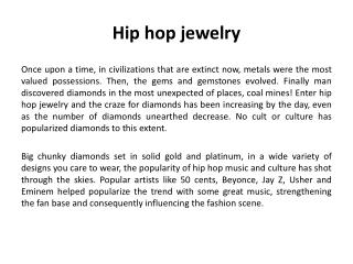 Hip hop jewelry