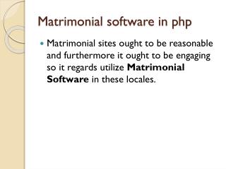 Matrimonial Software