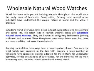 Wholesale Natural Wood Watches