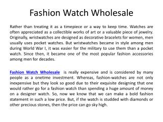 Fashion Watch Wholesale
