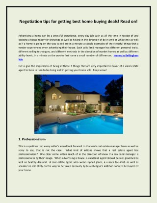 Negotiation tips for getting best home buying deals! Read on!