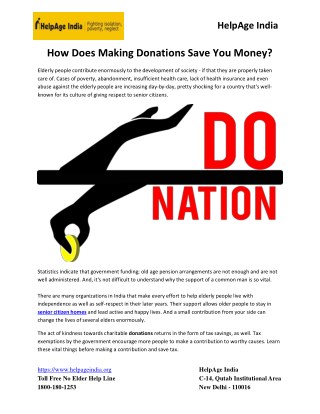 How Does Making Donations Save You Money?