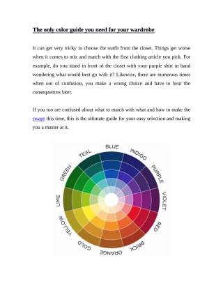 The only color guide you need for your wardrobe