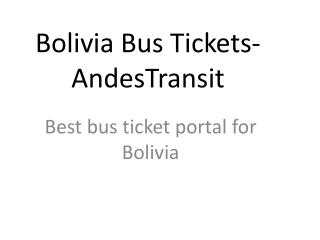 Bolovia Bus Tickets
