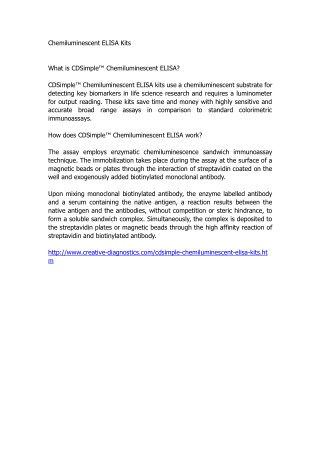 Chemiluminescent ELISA Kits