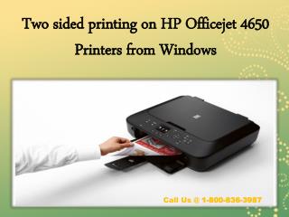 Two sided printing on HP Officejet 4650 Printers from Windows