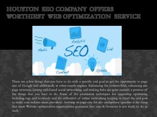 Houston SEO Company offers Worthiest Web Optimization Service