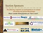 Section Sponsors