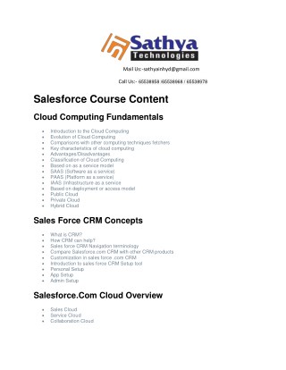 Sales Force – Best software training institute in hyderabad