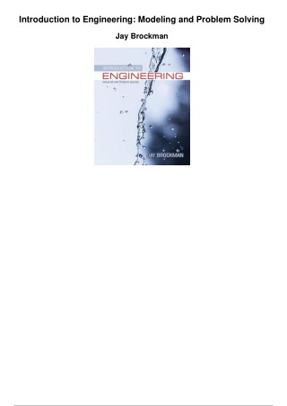 Introduction To Engineering Modeling And Problem Solving_PDF