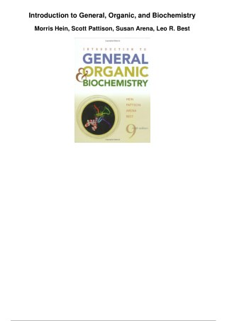 Introduction To General Organic And Biochemistry_PDF