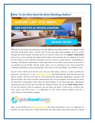 How to Get Best Deal on Hotel Booking Online