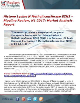 Research Report- Histone Lysine N Methyltransferase EZH2, H1 2017