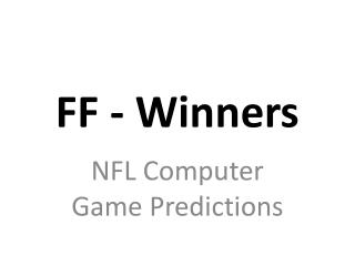 NFL game picks, NFL game predictions!!