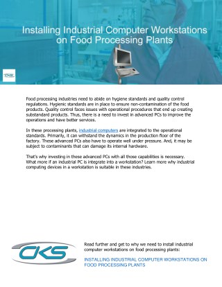 Installing Industrial Computer Workstations on Food Processing Plants