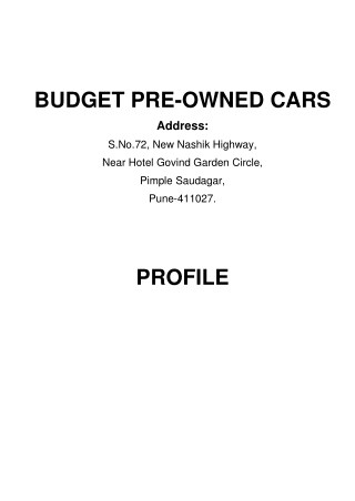 Best Certified Car Seller Company Pune - Used Cars in Pune - Budget Pre-Owned Cars