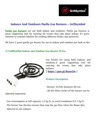 Indoors And Outdoors Paella Gas Burners – Grillsymbol