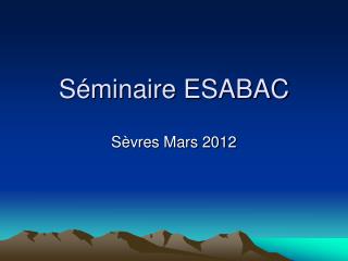 Séminaire ESABAC