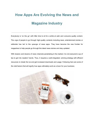 How Apps Are Evolving the News and Magazine Industry