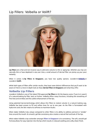 Lip Fillers: Volbella or Volift?