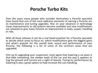 Porsche turbo kits