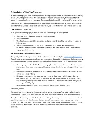 An Introduction to Virtual Tour Photography