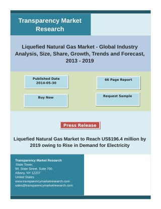 Liquefied Natural Gas Market Analysis And Forecast (2013-2019): Growth, Size And Strategies Of Key Players