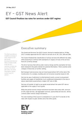GST News Alert - GST Council finalizes tax rates | EY INDIA