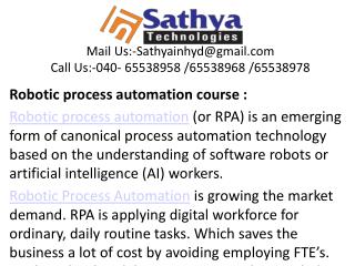 Robotic process automation (RPA) software training institute hyderabad