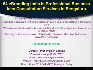 54 eBranding India Is Professional Business Idea Consultation Services in Bengaluru