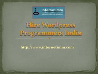 Hire Wordpress Programmers India