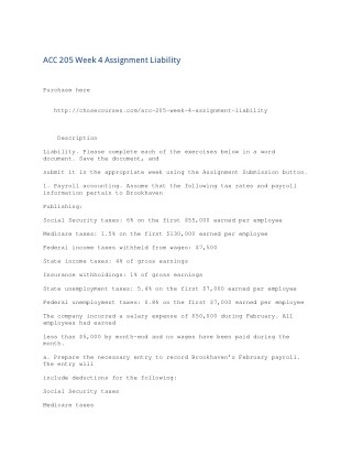 ACC 205 Week 4 Assignment Liability