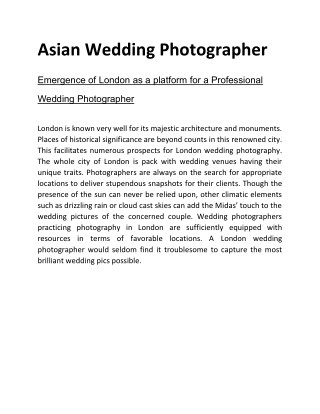 Asian Wedding Photographer