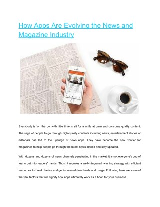 How Apps Are Evolving the News and Magazine Industry