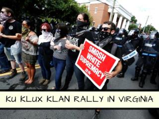 KKK rally in Charlottesville outnumbered by counterprotesters