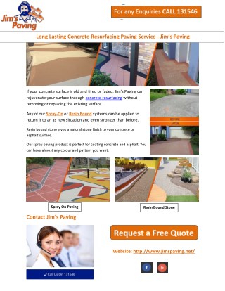 Long Lasting Concrete Resurfacing Paving Service - Jim’s Paving