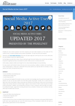 Top Social Network Sites Active Users 2017 | Social Media Active Users