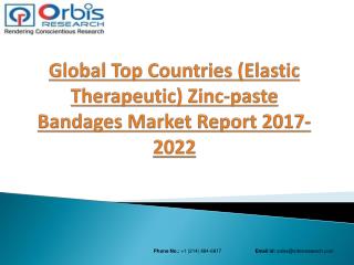 2017 Global (Elastic Therapeutic) Zinc-paste Bandages Market to Register Substantial Expansion by 2022 in Top Countries