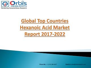 Global Hexanoic Acid Market: Trends & Opportunities (2017-2022) - New Report by Orbis Research