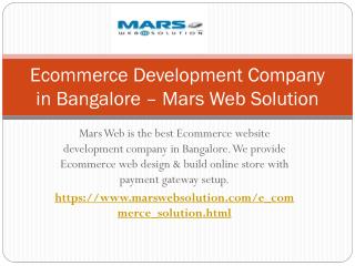 E Commerce Development Company in Bangalore