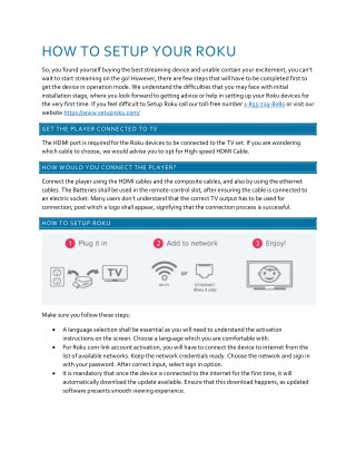 HOW TO SETUP YOUR ROKU