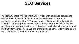 Get top seo services online - IndeedSEO