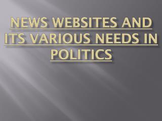 Various Needs Of News Websites in Politics