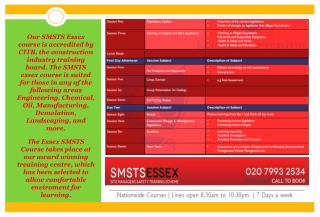 SMSTS Course Centre in Essex, UK