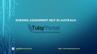Nursing Assignment Help in Australia - TutorVersal