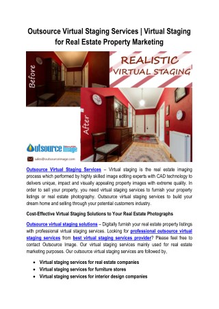 Outsource Virtual Staging Services - Real Estate Virtual Staging Services for Property Photos