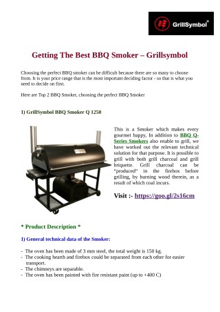 Getting The Best BBQ Smoker – Grillsymbol