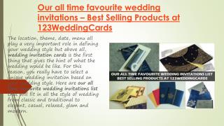 Our all time best selling products at 123WeddingCards